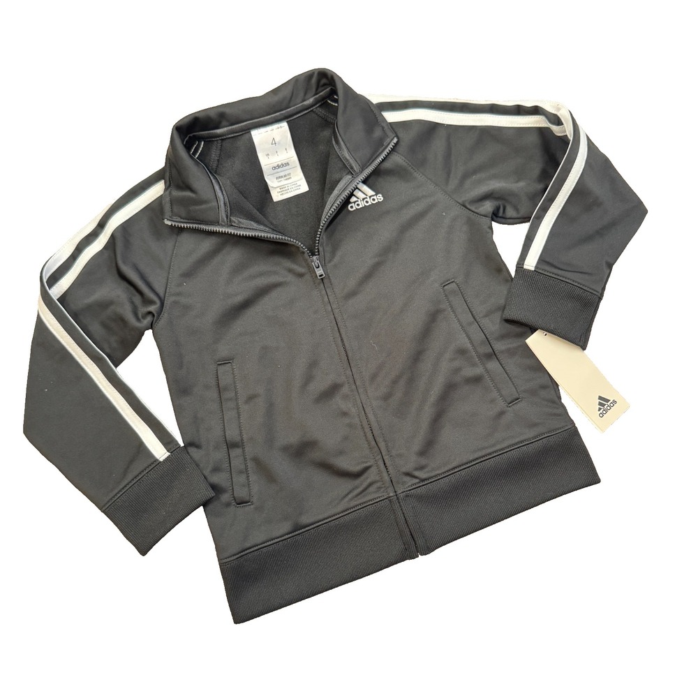 Adidas Adicolor Superstar Track Jacket Boys Size 4 Black White‎ Stripes NWT
